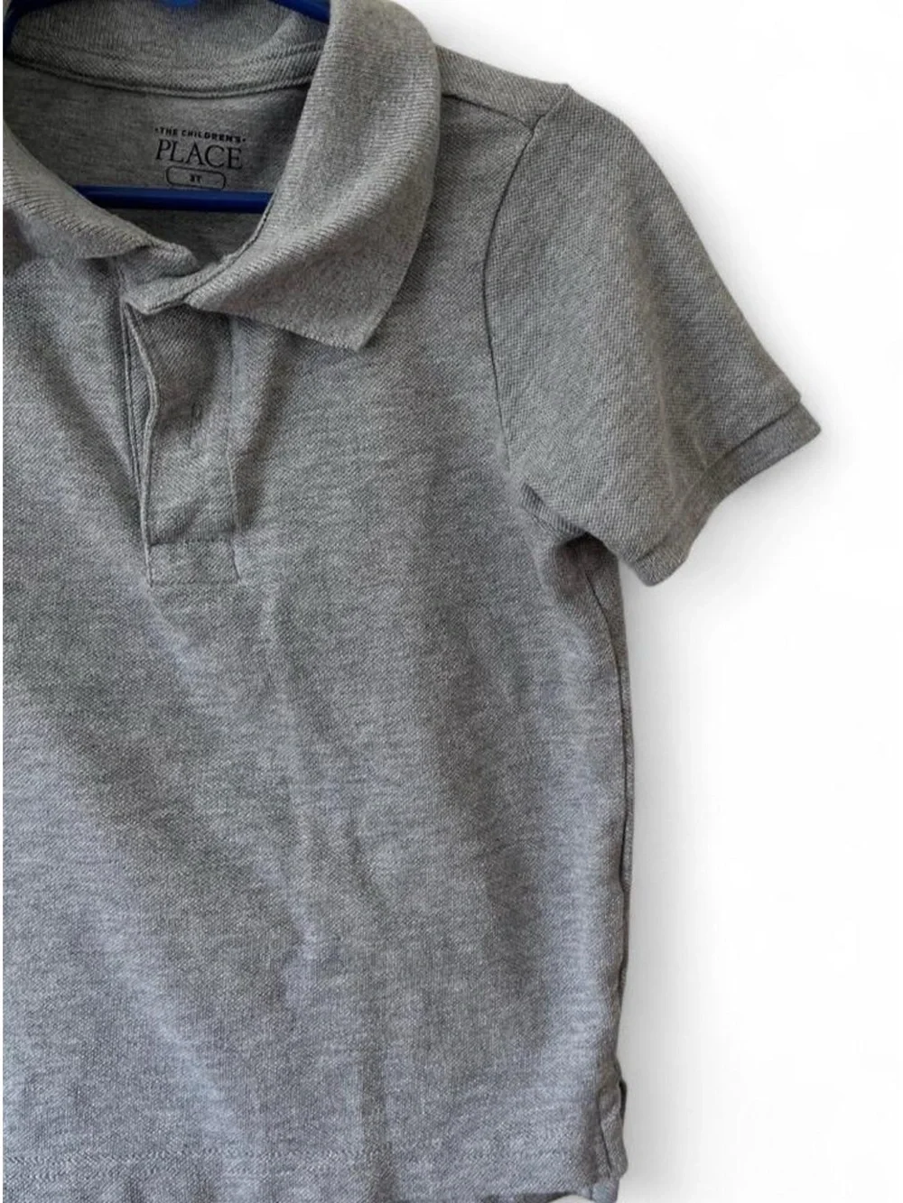 Toddler 3T 100% Cotton Short Sleeve Polo Collared Light Gray Children’s Place